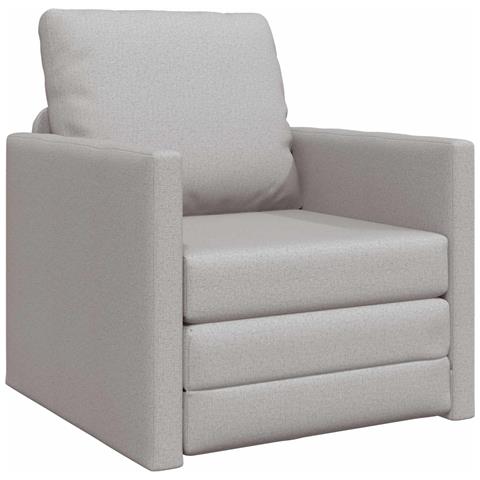 Divano Letto 2-in-1 Grigio Nuvola 74x77x81 cm Tessuto - Foto 1