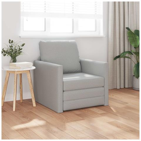 Divano Letto 2-in-1 Grigio Nuvola 74x77x81 cm Tessuto - Foto 2