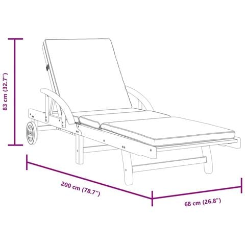 Lettini 2 pz con Cuscini 200x68x83 cm Legno Massello di Acacia - Foto 6