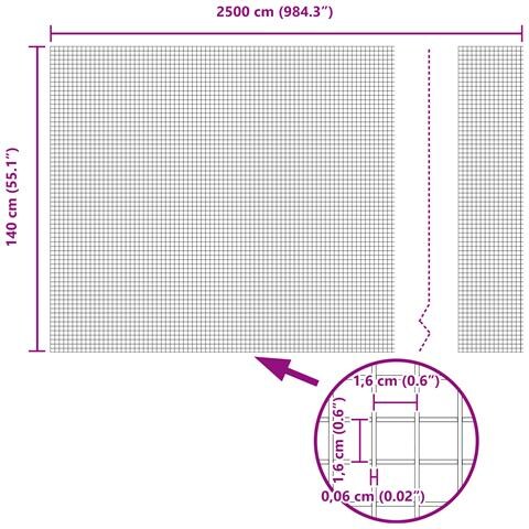 Recinzione in Filo Saldato 1,4x25 m Acciaio Zincato - Foto 8