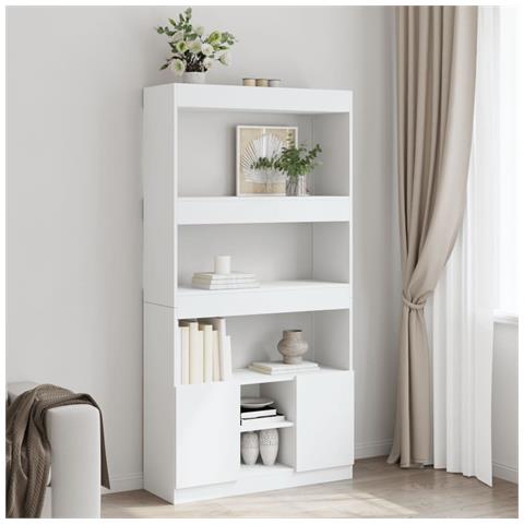 Credenza Bianca 92x33x180 cm in Legno Multistrato - Foto 2