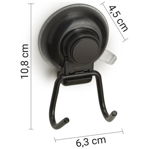 Appendiabiti Doppio Da Muro In Metallo E Resine Termoplastiche Ho26 Serie Hot Nero Matt - Foto 2