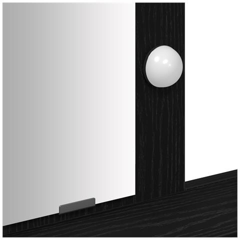 Specchio per trucco con luci LED Quercia Nera 100x41x140 cm - Foto 9