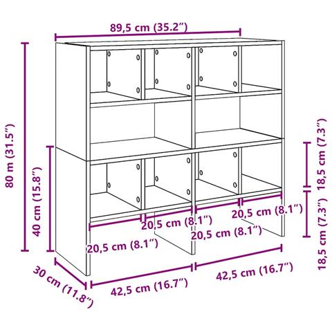 Scarpiere 2 pz Impilabili Rovere Sonoma 89,5x30x40 cm - Foto 9