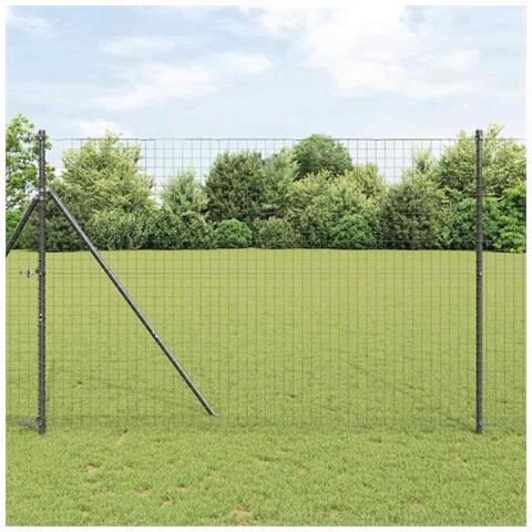 Pali per Recinzione 7 pcs Grigio Ø32mm 200 cm Acciaio zincato - Foto 2