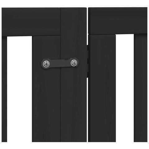 Cancello per Cani Porta Pieghevole Nero 4 Pannelli 320cm Pioppo - Foto 9