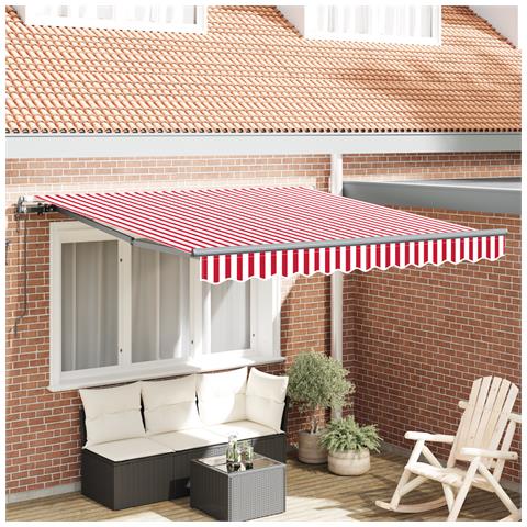Tenda Retrattile Rosso e bianco 300 x 250 cm Tessuto - Foto 2