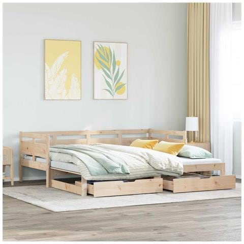 Divano Letto Estraibile con Cassetti senza Materasso 90x200 cm - Foto 2