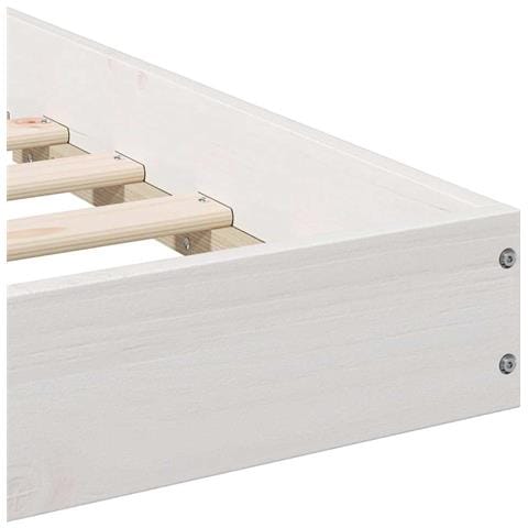 Struttura del letto Bianco 160 x 220 cm Legno di pino massello - Foto 9