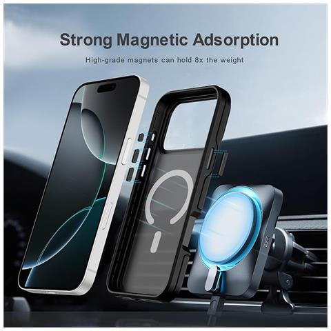 Custodia Magnetica Skin Feel Compatibile Con Iphone 17 Pro Max - Sottile, Semi-trasparente, Ricarica Wireless Magsafe, Antigraffio, Antiurto - Foto 2
