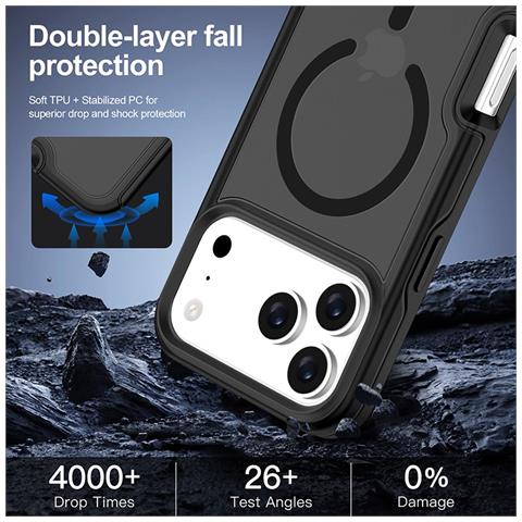 Custodia Magnetica Skin Feel Compatibile Con Iphone 17 Pro Max - Sottile, Semi-trasparente, Ricarica Wireless Magsafe, Antigraffio, Antiurto - Foto 5