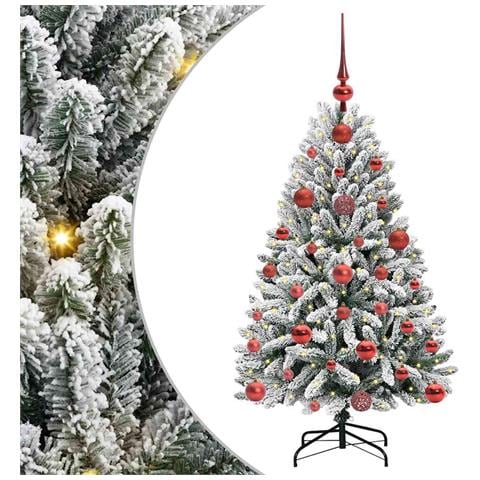 Albero di Natale artificiale con 150 LED Verde e Bianco 120 cm - Foto 1