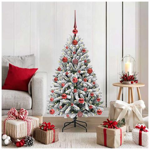 Albero di Natale artificiale con 150 LED Verde e Bianco 120 cm - Foto 2