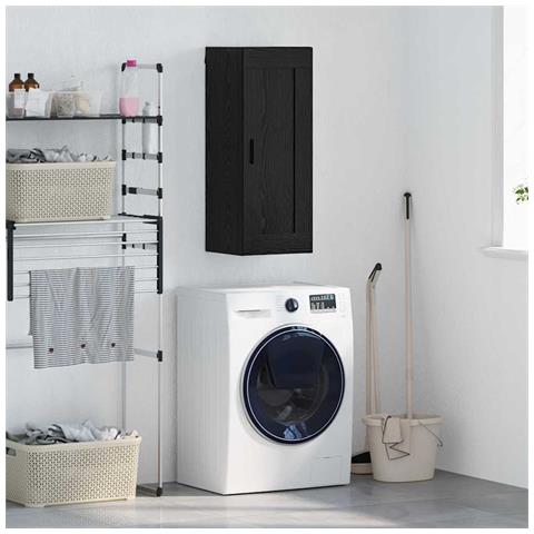 Pensile Rovere Nero 34,5 x 34 x 90 cm Legno multistrato - Foto 2