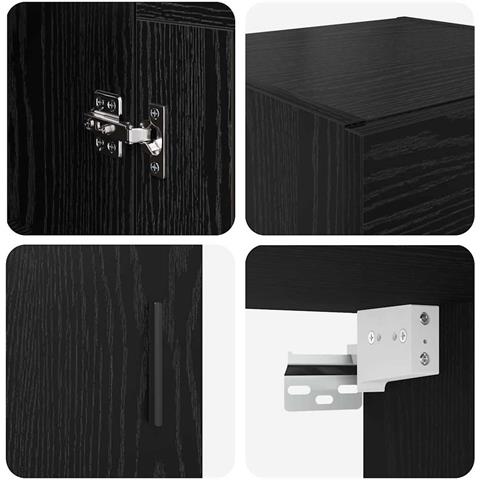 Pensile Rovere Nero 34,5 x 34 x 90 cm Legno multistrato - Foto 9