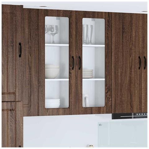 Pensile cucina con lo scaffale Rovere Marrone 40 x 31 x 100 cm - Foto 2