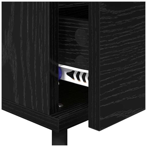 Armadio da Notte Rovere Nero 40 x 35 x 50 cm Legno multistrato - Foto 9