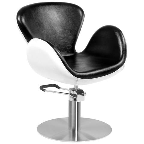 poltrona da barbiere Amsterdam bianco-nero - Foto 1