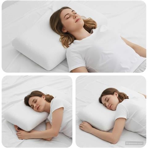 Cuscino da Letto Bianco 70 x 36 x 13 cm Schiuma Memory in Gel - Foto 2