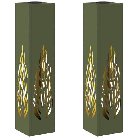 Faro LED solare per sentieri 2 pcs Verde oliva - Foto 1