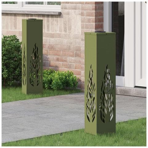 Faro LED solare per sentieri 2 pcs Verde oliva - Foto 2