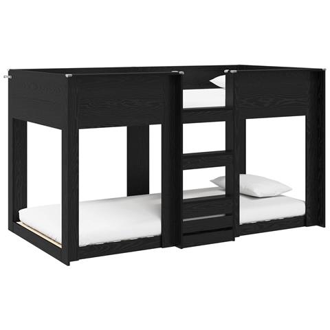 Letto a Castello per Bambini Rovere Nero 75 x 190 cm - Foto 1