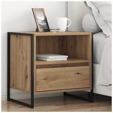 Comodino Rovere Artigianale 50 x 39,5 x 50 cm Legno multistrato - Foto 2