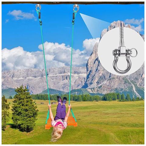 Set Da 2 Ganci A Forma Di Fiocco In Acciaio Inossidabile - Ganci Resistenti Alla Corrosione Per Altalene, Sedie Sospese E Amache - Foto 7