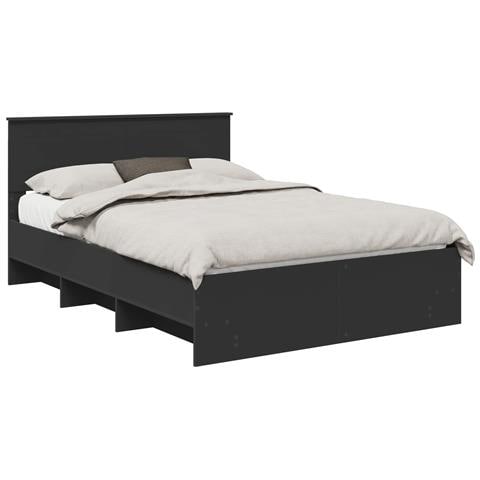 Struttura del letto Nero 140 x 200 cm Legno multistrato - Foto 1