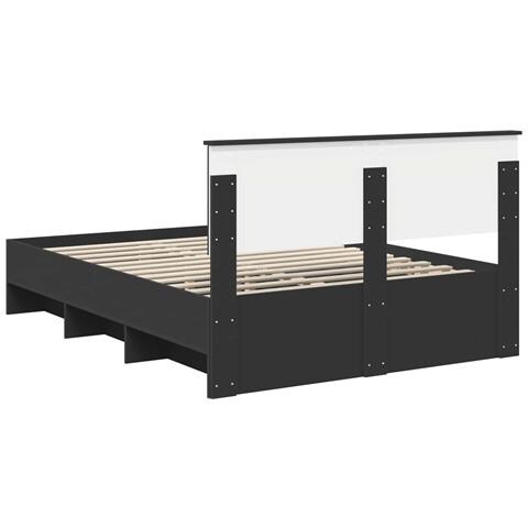 Struttura del letto Nero 140 x 200 cm Legno multistrato - Foto 9