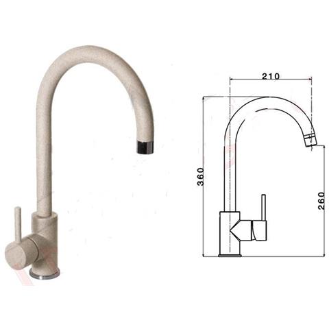 Miscelatore Da Cucina Monocomando A Canna Alta Granito Avena Apl7781go - Foto 1