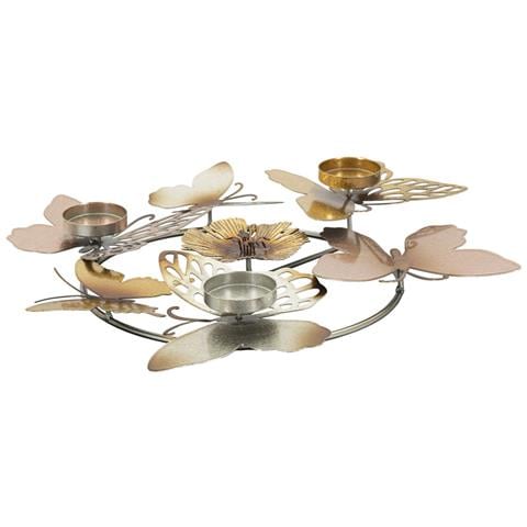 Portacandele Shine A Farfalle In Ferro Multicolor - Foto 1