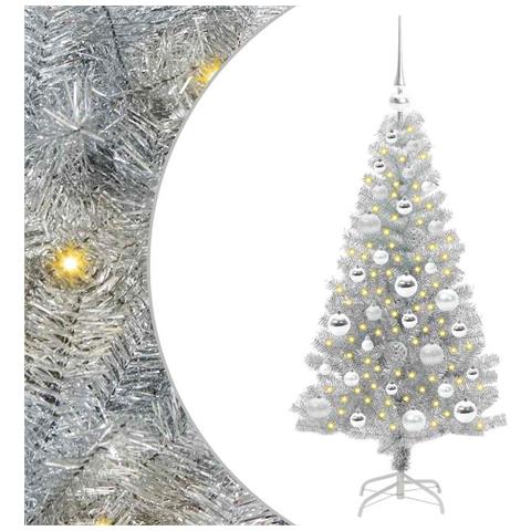 Albero di Natale con 150 LED con supporto Argento 120 cm PET - Foto 1