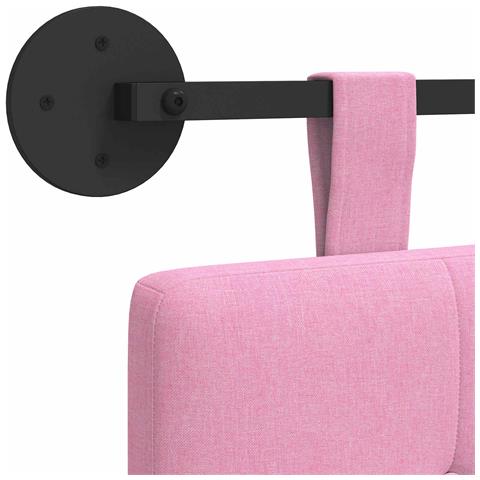 Testata appesa Montaggio a parete Rosa 100 x 55 x 5 cm Tessuto - Foto 9