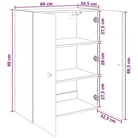 Mobiletto a muro Bianco Lucido 66 x 34,5 x 90 cm - Foto 7