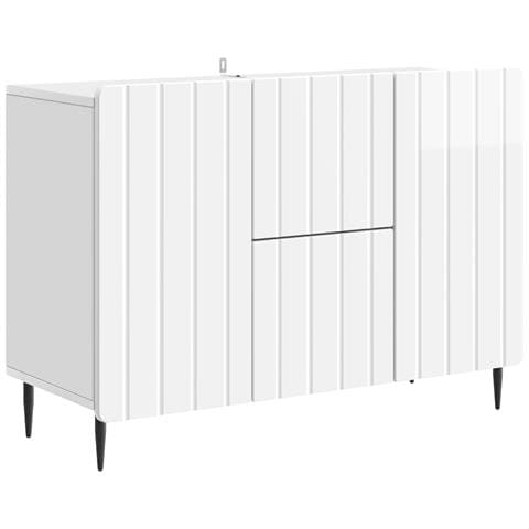 Credenza Bianco Lucido 89 x 34,5 x 62 cm Legno ingegnerizzato - Foto 1