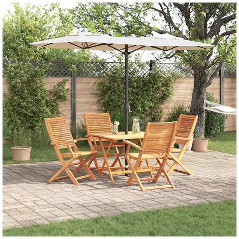Set da Pranzo per Giardino 5 pcs Marrone - Foto 2
