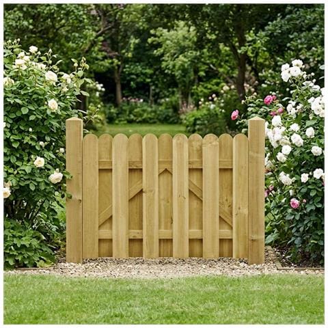 Cancello da giardino 100 x 75 cm Legno Massello di Pino Verde - Foto 2