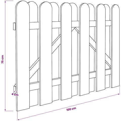 Cancello da giardino 100 x 75 cm Legno Massello di Pino Verde - Foto 5