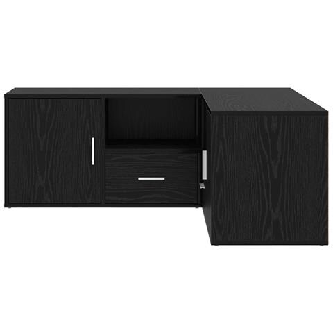Mobile angolare con cassetto Rovere Nero 200 x 40 x 45 cm - Foto 9