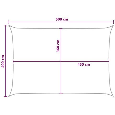 Telo Ombra Antracite e Bianco 4 x 5 m HDPE - Foto 8