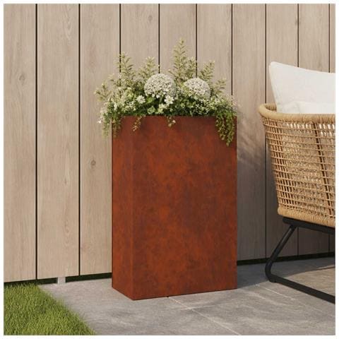 Vaso da giardino Ruggine 40 x 20 x 75 cm Acciaio Corten - Foto 2