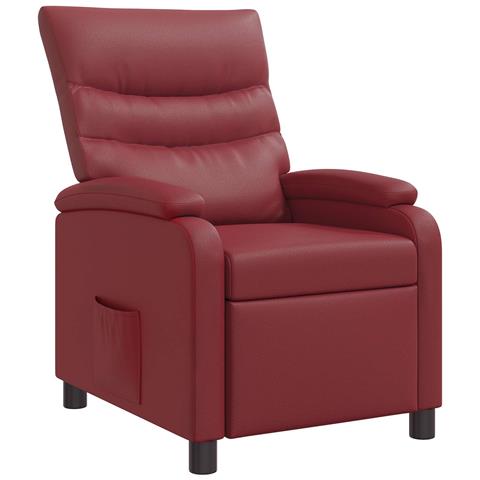 Poltrona reclinabile Rosso Vino Similpelle - Foto 1
