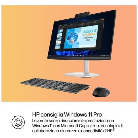 E07KHAT All-in-One PC Intel Core Ultra 7 60,5 cm (23.8") 1920 x 1080 Pixel 32 GB DDR5-SDRAM Windows 11 Pro Wi-Fi 7 (802.11be) AI PC Argento - Foto 2
