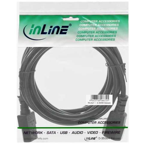 cavo prolunga alimentazione elettrica presa vde c13 a spina vde c14, nera, 3m - Foto 2