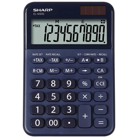 Calcolatrice da Tavolo Display Inclinato a 10 Cifre Doppia Alimentazione Colore Blu - Foto 1