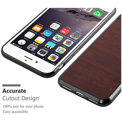 Custodia Compatibile Con Apple Iphone 7 / 7s / 8 / Se 2020 In Wooden Caffè - Coperchio Protettivo In Silicone Tpu Flessibile - Foto 2