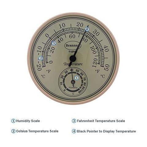 Termometro Igrometro Dial Gilt Giardino Serra Home Office - Misure Di Temperatura E Humididty - Foto 2