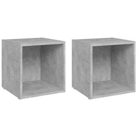 Mobili Porta TV 2pz Grigio Cemento 37x35x37cm Legno Multistrato - Foto 1