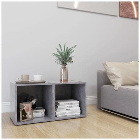 Mobili Porta TV 2pz Grigio Cemento 37x35x37cm Legno Multistrato - Foto 8